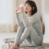 Wholesale of new 2022 autumn and winter thermal underwear for women, pure cotton seamless student base shirts, long Johns and long pants sets Item Picture